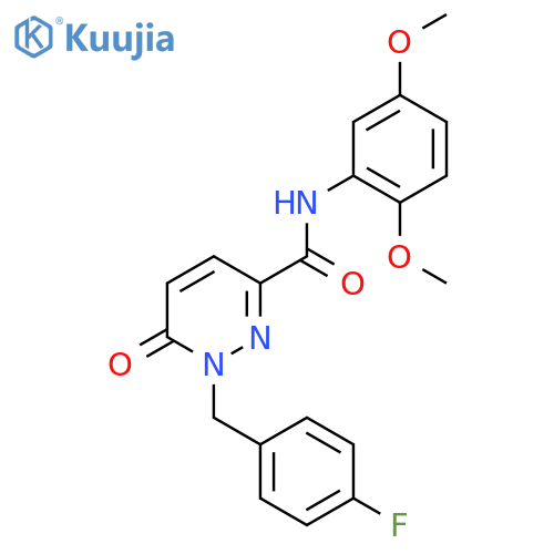 N-(2,5-dimethoxyphenyl)-1-[(4-fluorophenyl)methyl]-6-oxo-1,6-dihydropyridazine-3-carboxamide structure