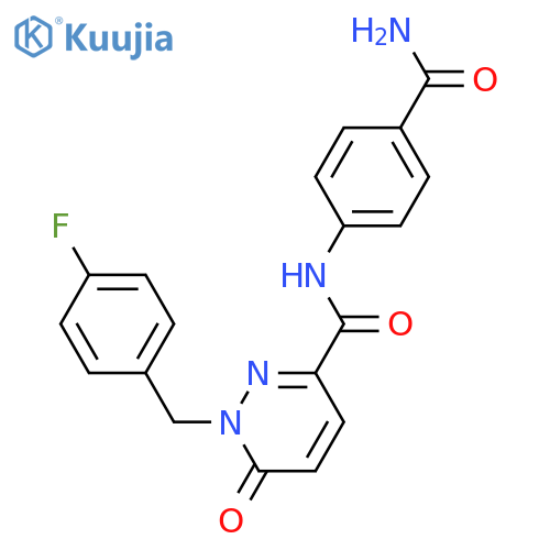 N-(4-carbamoylphenyl)-1-[(4-fluorophenyl)methyl]-6-oxo-1,6-dihydropyridazine-3-carboxamide structure
