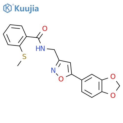 N-{[5-(2H-1,3-benzodioxol-5-yl)-1,2-oxazol-3-yl]methyl}-2-(methylsulfanyl)benzamide structure