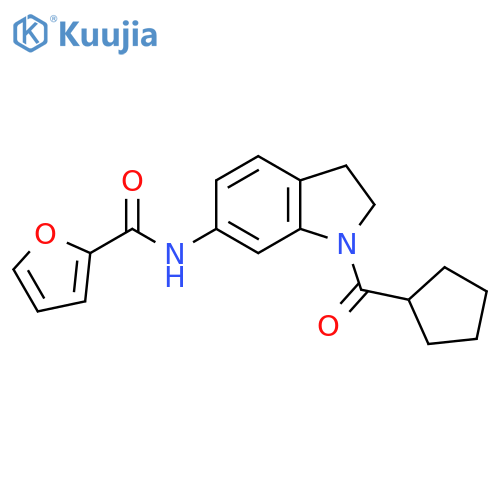 N-(1-cyclopentanecarbonyl-2,3-dihydro-1H-indol-6-yl)furan-2-carboxamide structure
