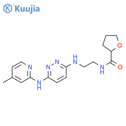 N-[2-({6-[(4-methylpyridin-2-yl)amino]pyridazin-3-yl}amino)ethyl]oxolane-2-carboxamide structure