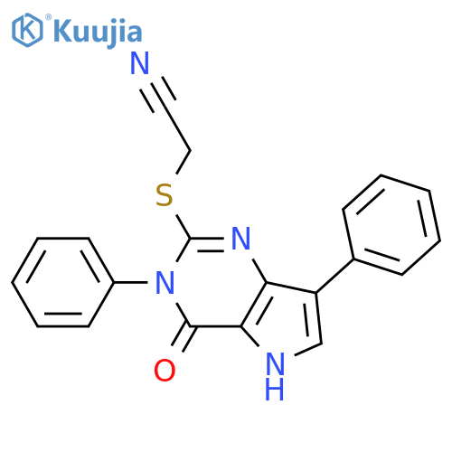 2-({4-oxo-3,7-diphenyl-3H,4H,5H-pyrrolo[3,2-d]pyrimidin-2-yl}sulfanyl)acetonitrile structure