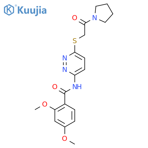 2,4-dimethoxy-N-(6-{[2-oxo-2-(pyrrolidin-1-yl)ethyl]sulfanyl}pyridazin-3-yl)benzamide structure
