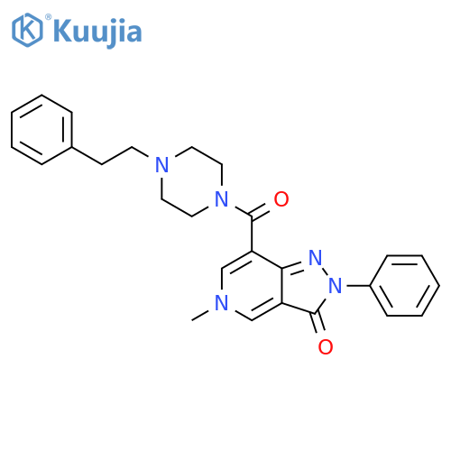 5-methyl-2-phenyl-7-[4-(2-phenylethyl)piperazine-1-carbonyl]-2H,3H,5H-pyrazolo[4,3-c]pyridin-3-one structure