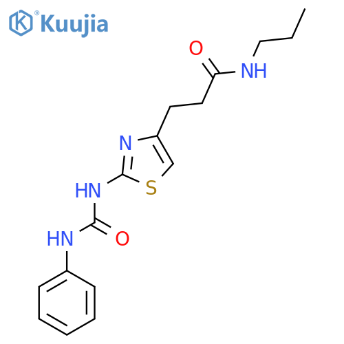 3-{2-[(phenylcarbamoyl)amino]-1,3-thiazol-4-yl}-N-propylpropanamide structure