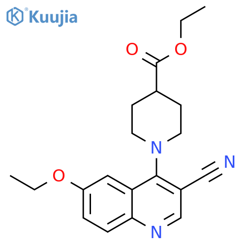 ethyl 1-(3-cyano-6-ethoxyquinolin-4-yl)piperidine-4-carboxylate structure