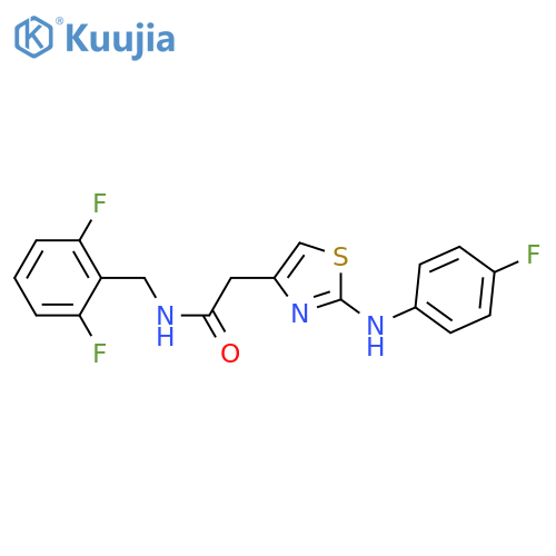 N-[(2,6-difluorophenyl)methyl]-2-{2-[(4-fluorophenyl)amino]-1,3-thiazol-4-yl}acetamide structure