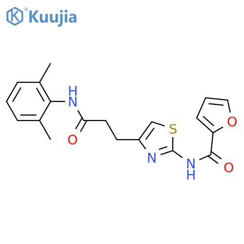 N-(4-{2-[(2,6-dimethylphenyl)carbamoyl]ethyl}-1,3-thiazol-2-yl)furan-2-carboxamide structure