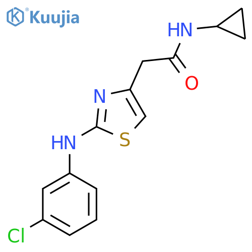 2-{2-[(3-chlorophenyl)amino]-1,3-thiazol-4-yl}-N-cyclopropylacetamide structure