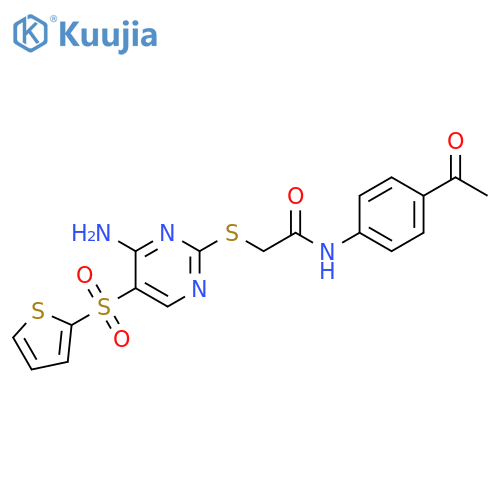 N-(4-acetylphenyl)-2-{[4-amino-5-(thiophene-2-sulfonyl)pyrimidin-2-yl]sulfanyl}acetamide structure