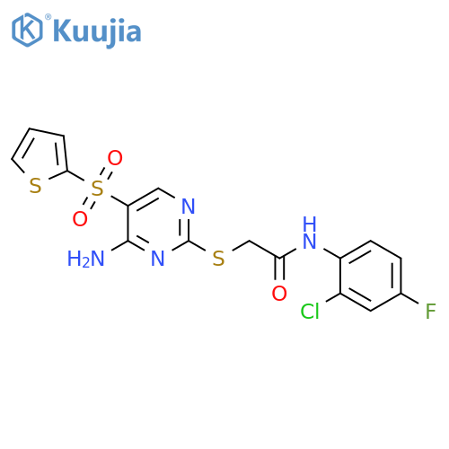 2-{[4-amino-5-(thiophene-2-sulfonyl)pyrimidin-2-yl]sulfanyl}-N-(2-chloro-4-fluorophenyl)acetamide structure