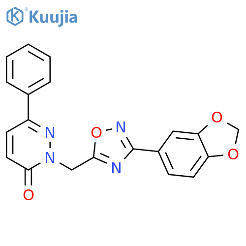 2-{[3-(2H-1,3-benzodioxol-5-yl)-1,2,4-oxadiazol-5-yl]methyl}-6-phenyl-2,3-dihydropyridazin-3-one structure