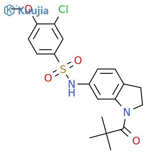 3-chloro-N-[1-(2,2-dimethylpropanoyl)-2,3-dihydro-1H-indol-6-yl]-4-methoxybenzene-1-sulfonamide structure