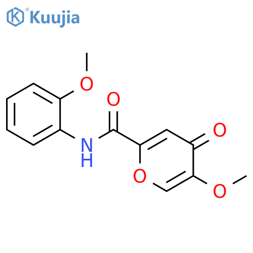 5-methoxy-N-(2-methoxyphenyl)-4-oxo-4H-pyran-2-carboxamide structure