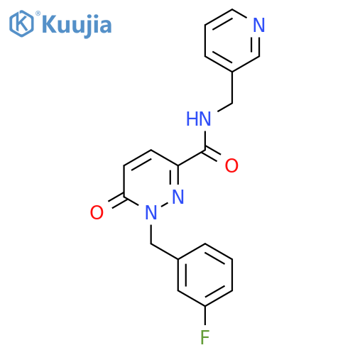 1-[(3-fluorophenyl)methyl]-6-oxo-N-[(pyridin-3-yl)methyl]-1,6-dihydropyridazine-3-carboxamide structure