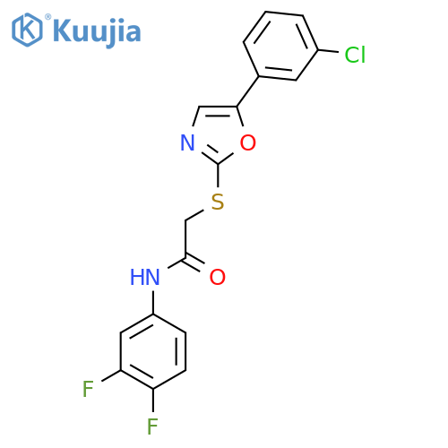 2-{[5-(3-chlorophenyl)-1,3-oxazol-2-yl]sulfanyl}-N-(3,4-difluorophenyl)acetamide structure