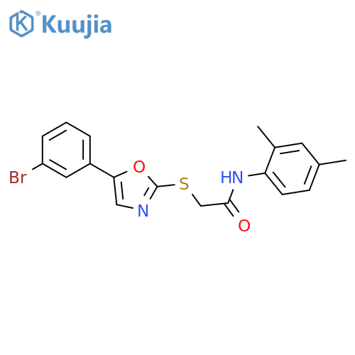 2-{[5-(3-bromophenyl)-1,3-oxazol-2-yl]sulfanyl}-N-(2,4-dimethylphenyl)acetamide structure