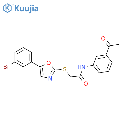 N-(3-acetylphenyl)-2-{[5-(3-bromophenyl)-1,3-oxazol-2-yl]sulfanyl}acetamide structure