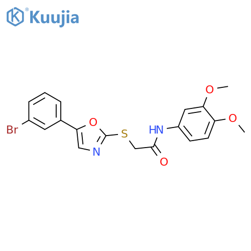 2-{[5-(3-bromophenyl)-1,3-oxazol-2-yl]sulfanyl}-N-(3,4-dimethoxyphenyl)acetamide structure