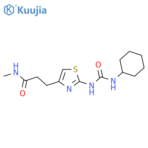 3-{2-[(cyclohexylcarbamoyl)amino]-1,3-thiazol-4-yl}-N-methylpropanamide structure