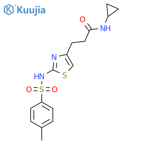 N-cyclopropyl-3-[2-(4-methylbenzenesulfonamido)-1,3-thiazol-4-yl]propanamide structure