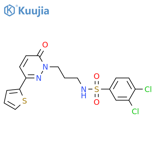 3,4-dichloro-N-{3-[6-oxo-3-(thiophen-2-yl)-1,6-dihydropyridazin-1-yl]propyl}benzene-1-sulfonamide structure