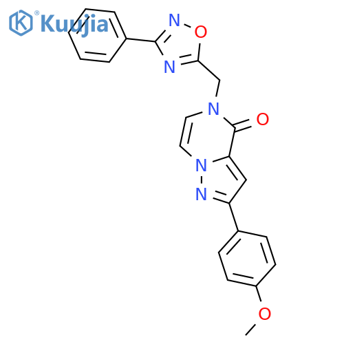2-(4-methoxyphenyl)-5-[(3-phenyl-1,2,4-oxadiazol-5-yl)methyl]-4H,5H-pyrazolo[1,5-a]pyrazin-4-one structure