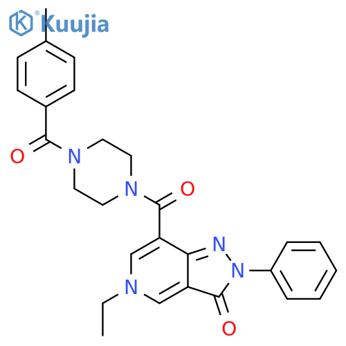 5-ethyl-7-[4-(4-methylbenzoyl)piperazine-1-carbonyl]-2-phenyl-2H,3H,5H-pyrazolo[4,3-c]pyridin-3-one structure