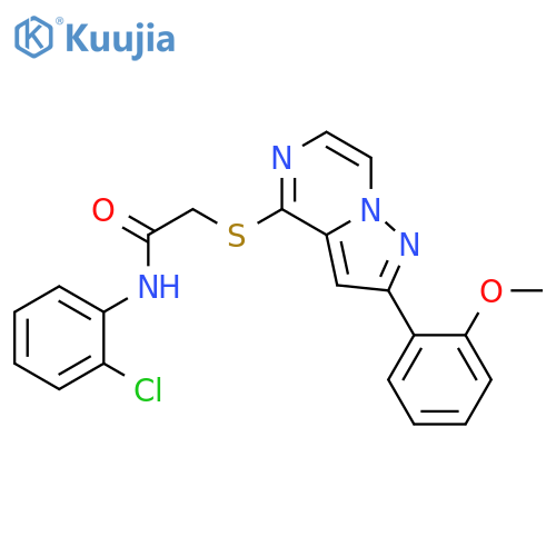 N-(2-chlorophenyl)-2-{[2-(2-methoxyphenyl)pyrazolo[1,5-a]pyrazin-4-yl]sulfanyl}acetamide structure