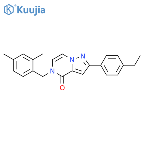 5-[(2,4-dimethylphenyl)methyl]-2-(4-ethylphenyl)-4H,5H-pyrazolo[1,5-a]pyrazin-4-one structure