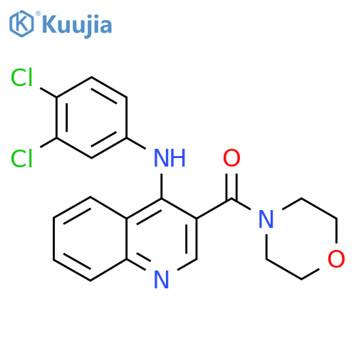N-(3,4-dichlorophenyl)-3-(morpholine-4-carbonyl)quinolin-4-amine structure