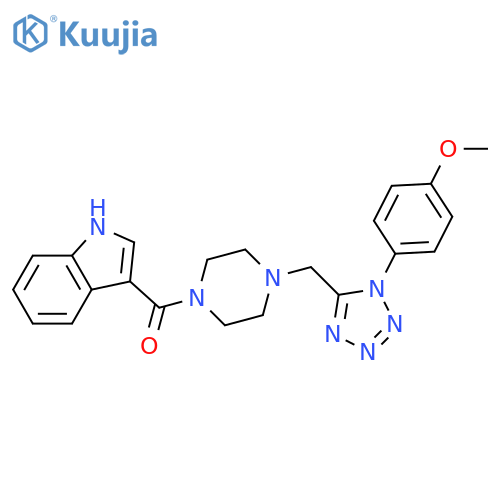 3-(4-{[1-(4-methoxyphenyl)-1H-1,2,3,4-tetrazol-5-yl]methyl}piperazine-1-carbonyl)-1H-indole structure