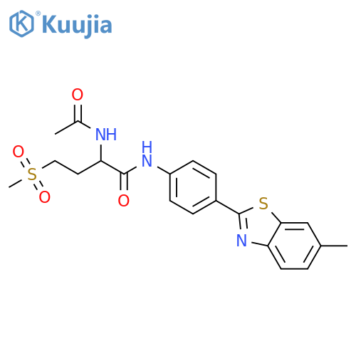 2-acetamido-4-methanesulfonyl-N-[4-(6-methyl-1,3-benzothiazol-2-yl)phenyl]butanamide structure