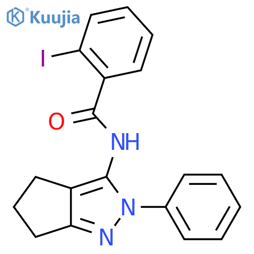 2-iodo-N-{2-phenyl-2H,4H,5H,6H-cyclopenta[c]pyrazol-3-yl}benzamide structure