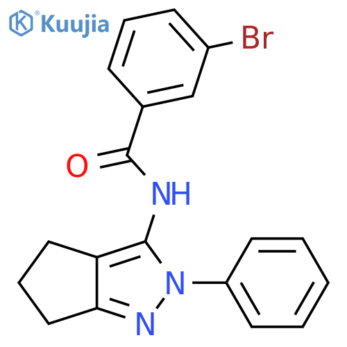 3-bromo-N-{2-phenyl-2H,4H,5H,6H-cyclopenta[c]pyrazol-3-yl}benzamide structure
