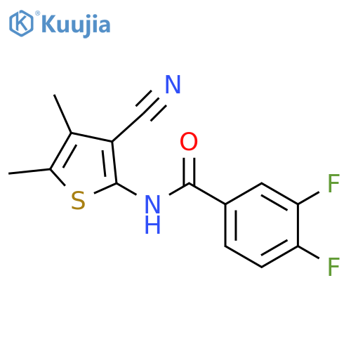 N-(3-cyano-4,5-dimethylthiophen-2-yl)-3,4-difluorobenzamide structure