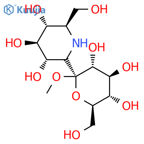 b-D-Glucopyranoside,[(2R,3S,4S,5R,6R)-3,4,5-trihydroxy-6-(hydroxymethyl)-2-piperidinyl]methyl structure