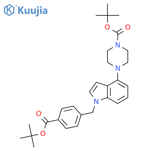 4-1-(4-tert-Butoxycarbonyl-benzyl)-1H-indol-4-ylpiperazine-1-carboxylic Acid tert-Butyl Ester structure