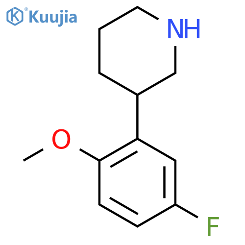 3-(5-fluoro-2-methoxyphenyl)piperidine structure