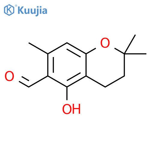 2H-1-Benzopyran-6-carboxaldehyde, 3,4-dihydro-5-hydroxy-2,2,7-trimethyl- structure