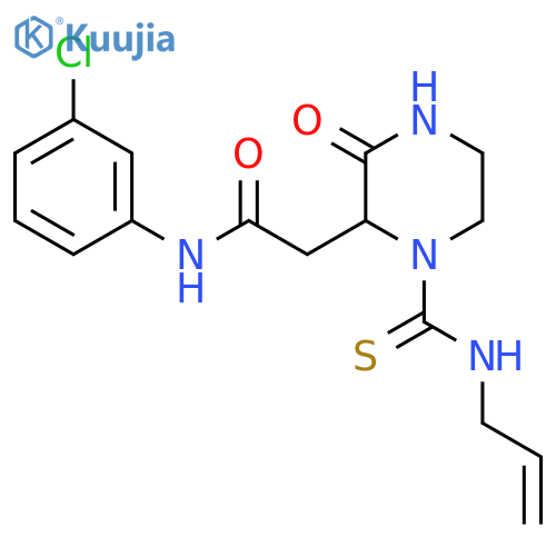 N-(3-chlorophenyl)-2-{3-oxo-1-[(prop-2-en-1-yl)carbamothioyl]piperazin-2-yl}acetamide structure