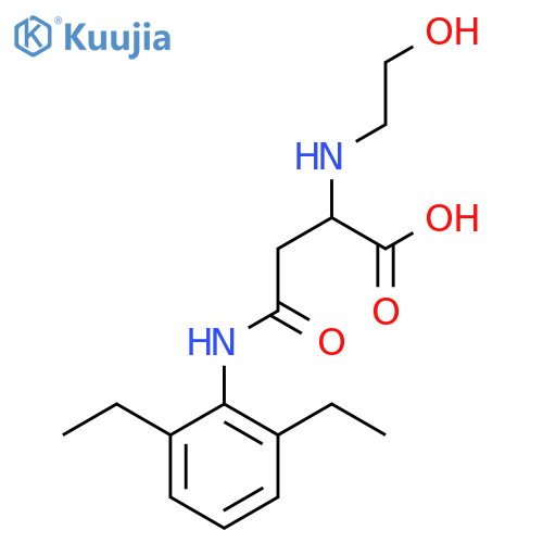 3-[(2,6-diethylphenyl)carbamoyl]-2-[(2-hydroxyethyl)amino]propanoic acid structure