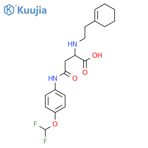 2-{[2-(cyclohex-1-en-1-yl)ethyl]amino}-3-{[4-(difluoromethoxy)phenyl]carbamoyl}propanoic acid structure