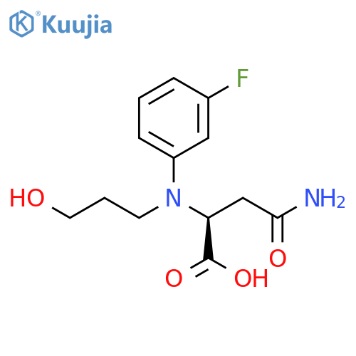 3-[(3-fluorophenyl)carbamoyl]-2-[(3-hydroxypropyl)amino]propanoic acid structure