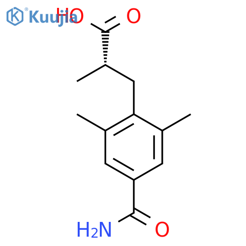 (S)-3-(4-carbamoyl-2,6-dimethylphenyl)-2-methylpropanoic acid structure