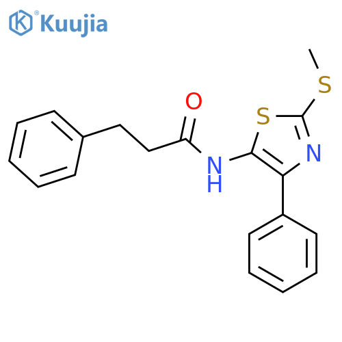 N-[2-(methylsulfanyl)-4-phenyl-1,3-thiazol-5-yl]-3-phenylpropanamide structure