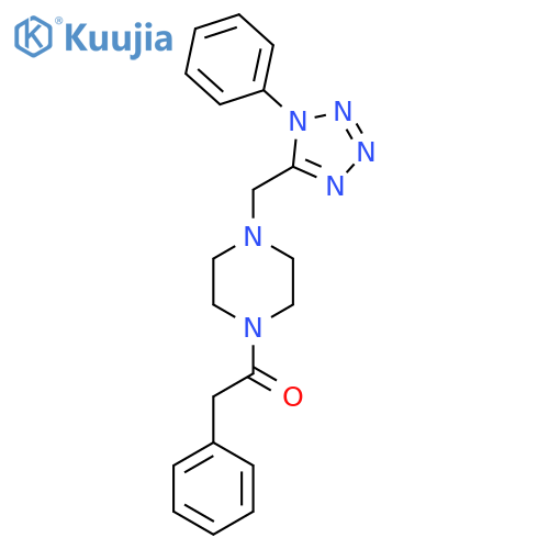 2-phenyl-1-{4-[(1-phenyl-1H-1,2,3,4-tetrazol-5-yl)methyl]piperazin-1-yl}ethan-1-one structure