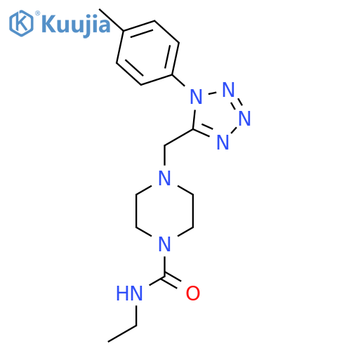 N-ethyl-4-{1-(4-methylphenyl)-1H-1,2,3,4-tetrazol-5-ylmethyl}piperazine-1-carboxamide structure
