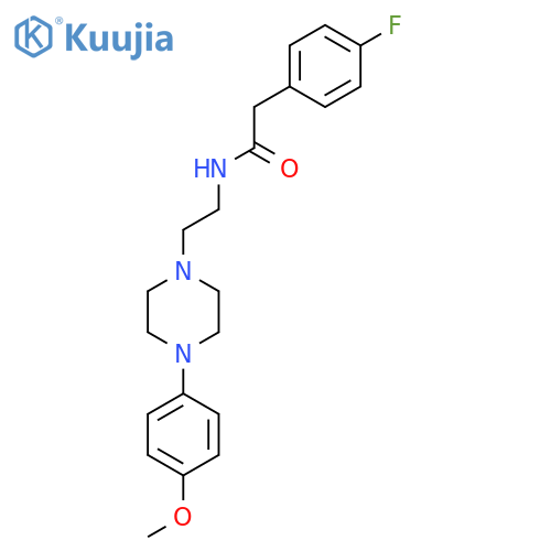 2-(4-fluorophenyl)-N-{2-4-(4-methoxyphenyl)piperazin-1-ylethyl}acetamide structure
