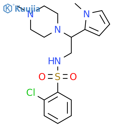 2-chloro-N-[2-(1-methyl-1H-pyrrol-2-yl)-2-(4-methylpiperazin-1-yl)ethyl]benzene-1-sulfonamide structure